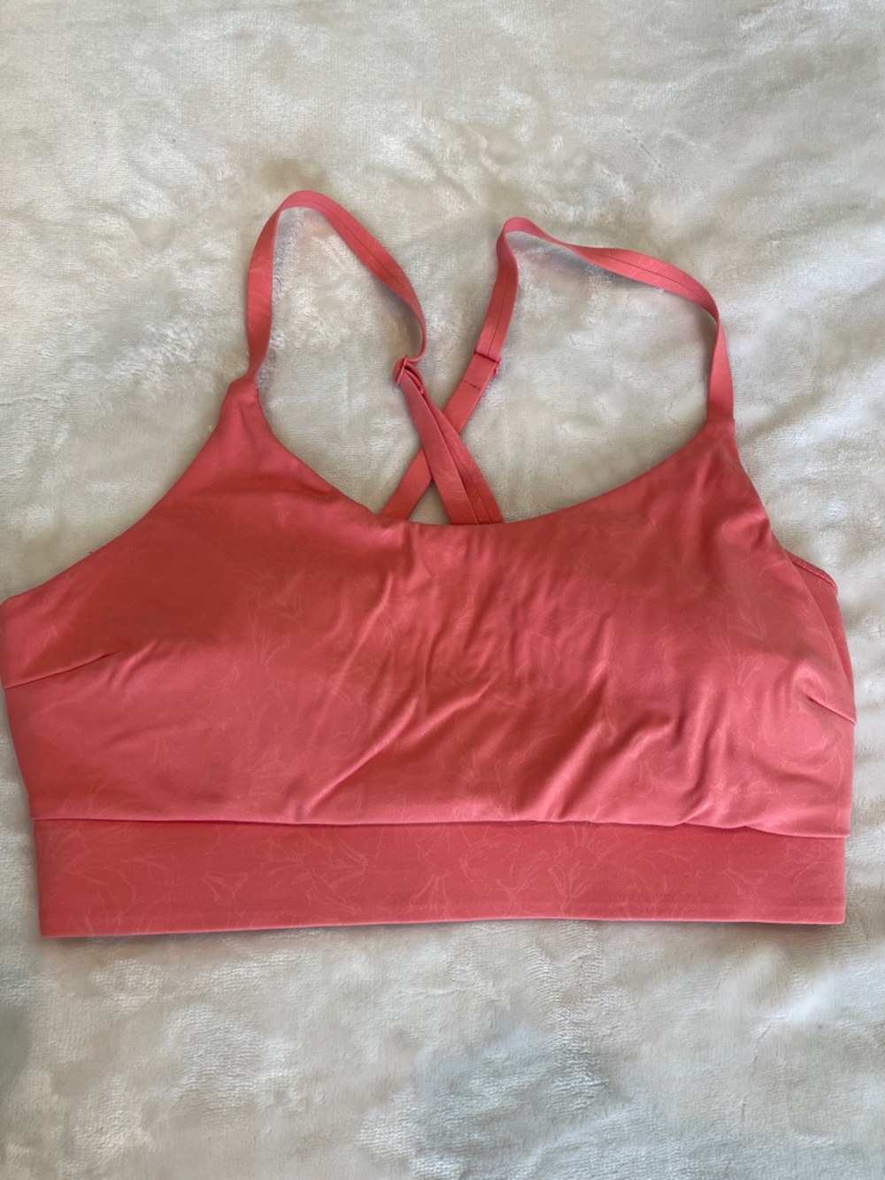 Seamless Coral Sports Bralette with Crisscross Back